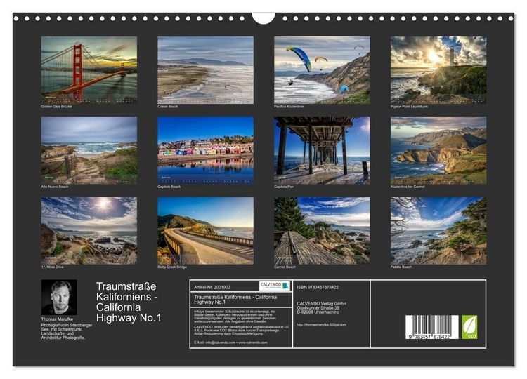 Produktbild: Traumstra&szlig;e Kaliforniens - California Highway No.1 (Wandkalender 2026 DIN A3 quer), CALVENDO Monatskalender