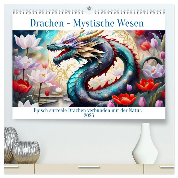 Produktbild: Drachen - Mystische Wesen (hochwertiger Premium Wandkalender 2026 DIN A2 quer), Kunstdruck in Hochglanz