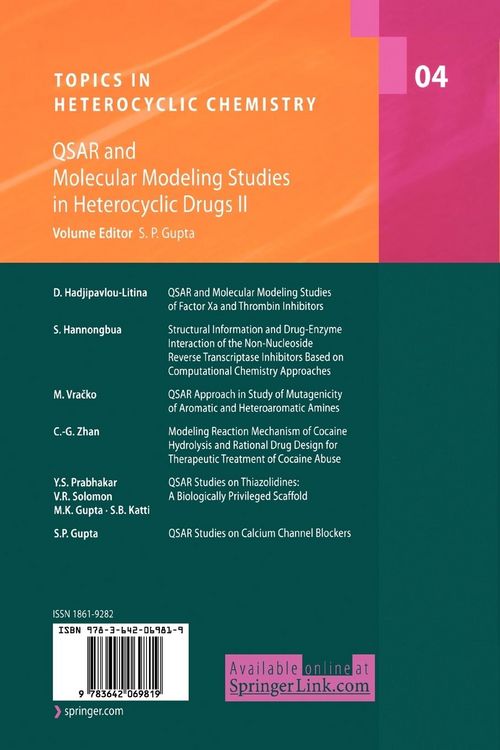 Produktbild: QSAR and Molecular Modeling Studies in Heterocyclic Drugs II