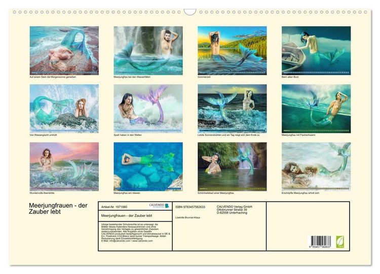 Produktbild: Meerjungfrauen - der Zauber lebt (Wandkalender 2026 DIN A2 quer), CALVENDO Monatskalender