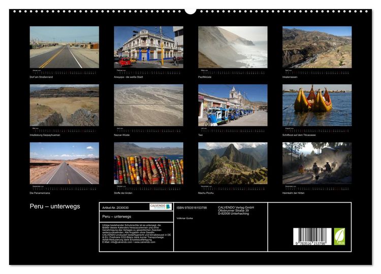 Produktbild: Peru &ndash; unterwegs (hochwertiger Premium Wandkalender 2026 DIN A2 quer), Kunstdruck in Hochglanz