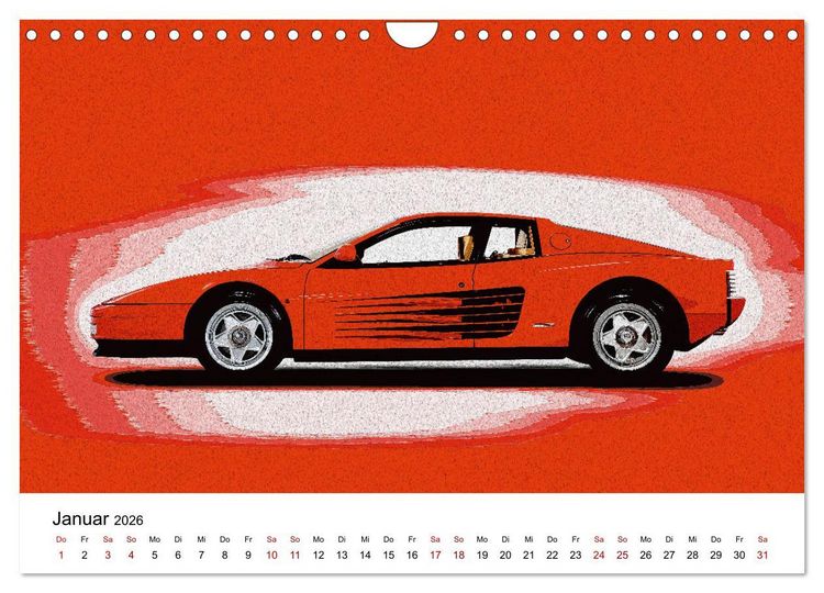 Produktbild: Car Art Edition Sportwagenlegenden (Wandkalender 2026 DIN A4 quer), CALVENDO Monatskalender