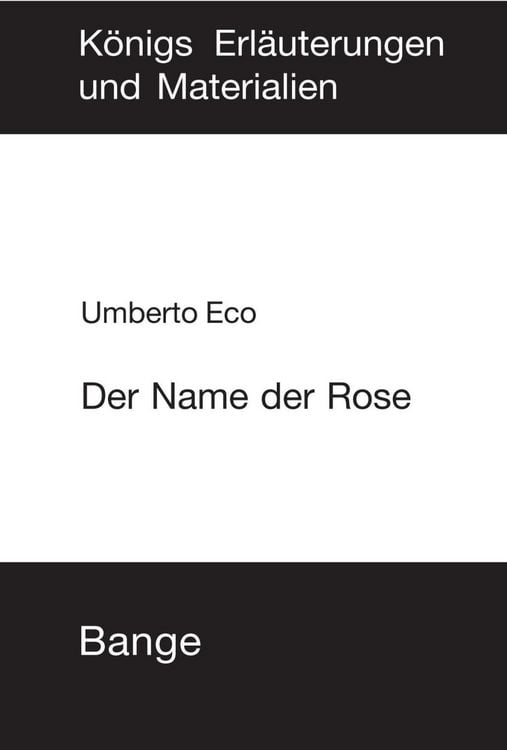 Produktbild: Der Name der Rose. Textanalyse und Interpretation