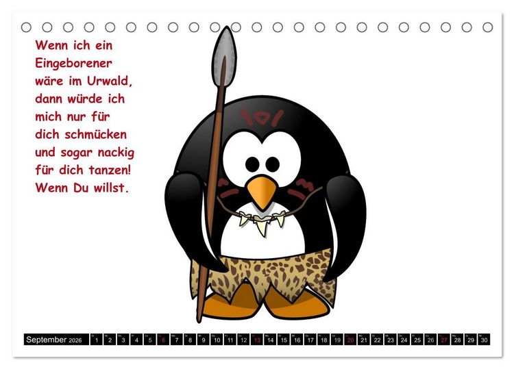 Produktbild: Pinguine im siebten Himmel! (Tischkalender 2026 DIN A5 quer), CALVENDO Monatskalender