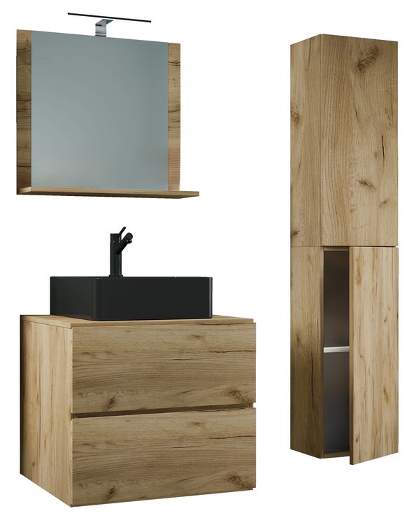 Produktbild: 4-tlg Waschtisch Badm&ouml;bel Lendas 60 cm L Schublade