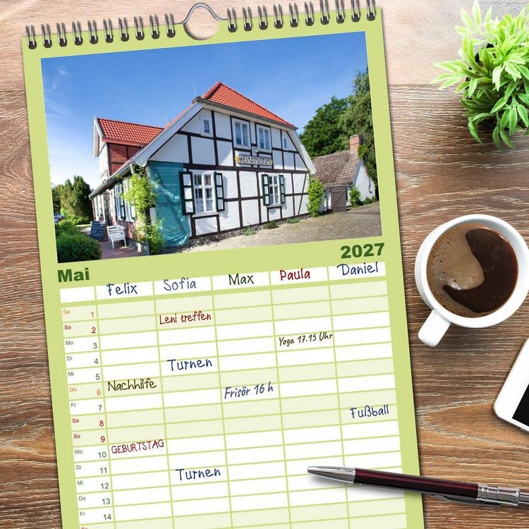 Produktbild: Familienplaner 2027 - Fischland-Dar&szlig;-Zingst - Momente einer Reise mit 5 Spalten (Wandkalender, 21 x 45 cm) CALVENDO