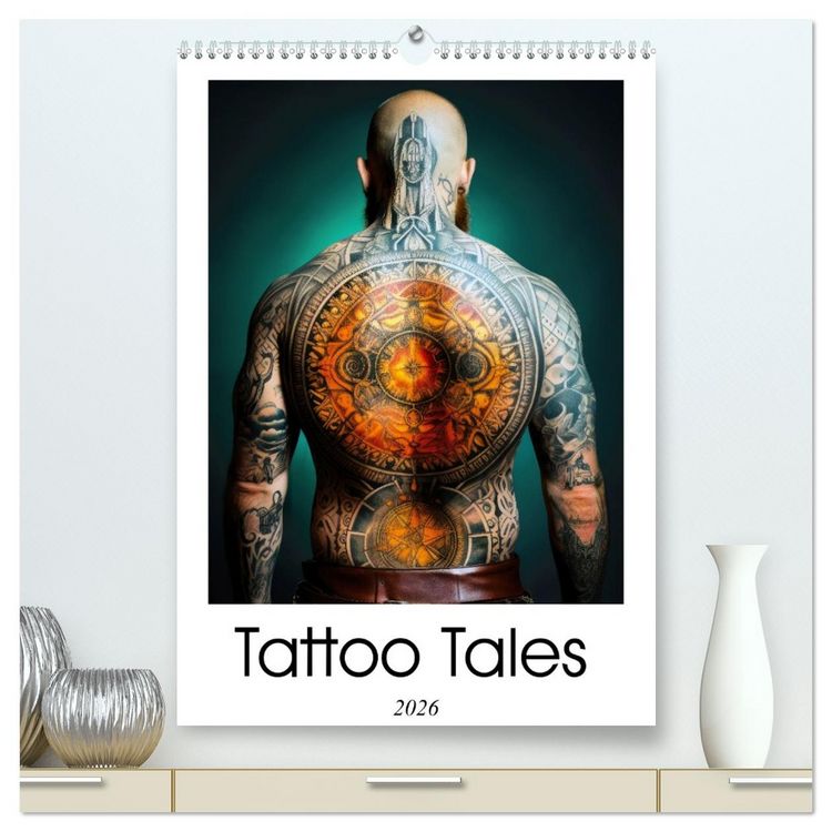 Produktbild: Tattoo Tales (High Quality Premium Wall Calendar 2026 DIN A2 portrait),CALVENDO 12 Month Wall Calendar