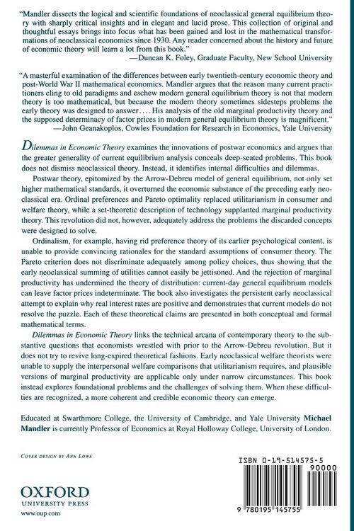 Produktbild: Dilemmas in Economic Theory