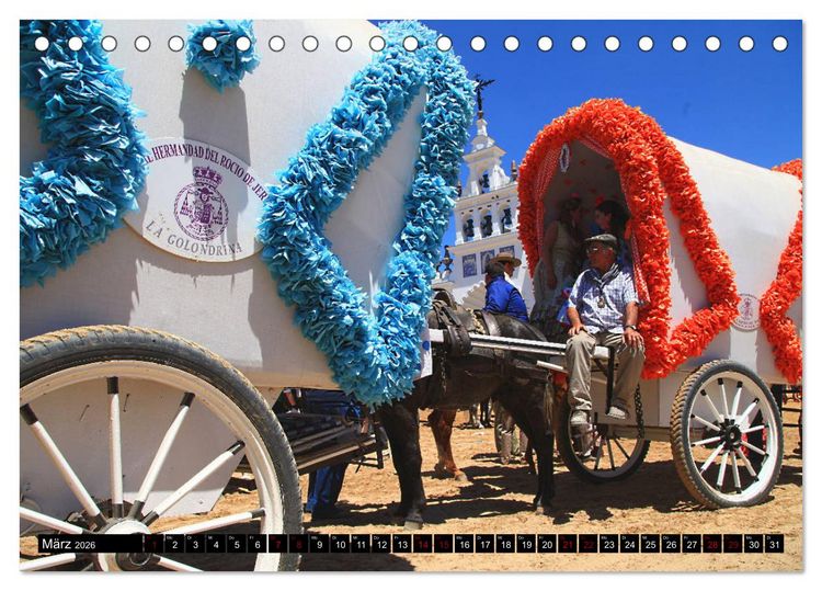 Produktbild: El Rocio - Andalusiens faszinierende Wallfahrt (Tischkalender 2026 DIN A5 quer), CALVENDO Monatskalender