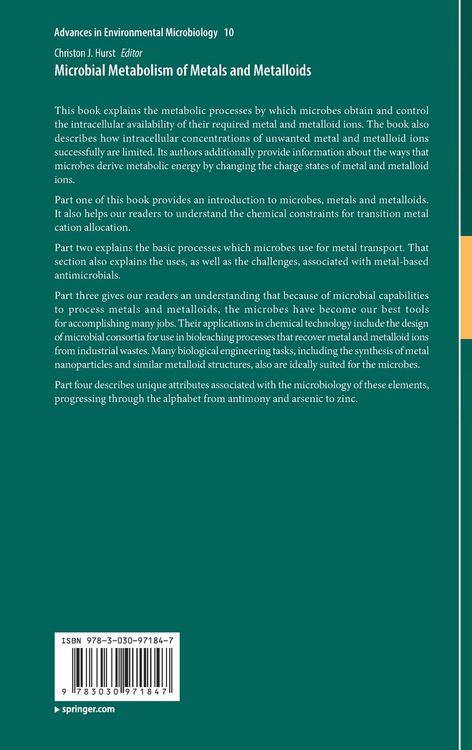 Produktbild: Microbial Metabolism of Metals and Metalloids