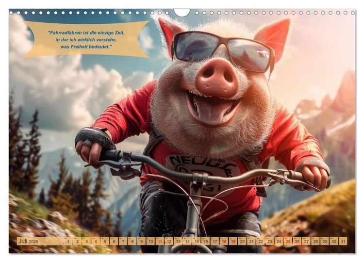 Produktbild: Der tierisch lustige Fahrradkalender (Wandkalender 2026 DIN A3 quer), CALVENDO Monatskalender