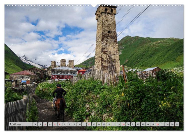 Produktbild: Swanetien - Georgiens Bergwelt im Gro&szlig;en Kaukasus (Wandkalender 2026 DIN A2 quer), CALVENDO Monatskalender
