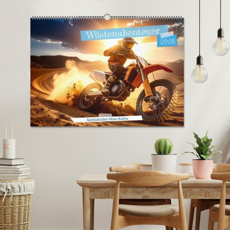 Produktbild: W&uuml;stenabenteuer - Spektakul&auml;re Moto-Rallys (Wandkalender 2026 DIN A2 quer), CALVENDO Monatskalender