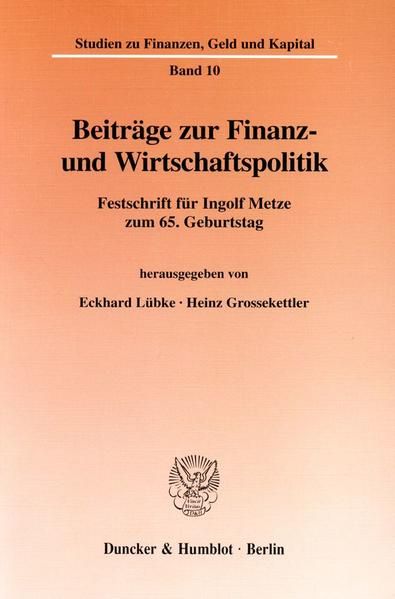Produktbild: Beitr&auml;ge zur Finanz- und Wirtschaftspolitik.