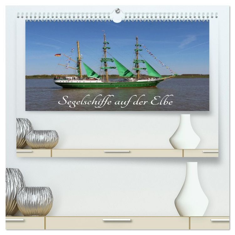 Produktbild: Segelschiffe auf der Elbe (hochwertiger Premium Wandkalender 2026 DIN A2 quer), Kunstdruck in Hochglanz