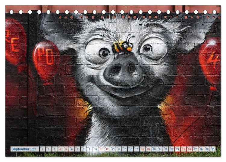 Produktbild: Streetart in Halle an der Saale (Tischkalender 2027 DIN A5 quer), CALVENDO Monatskalender