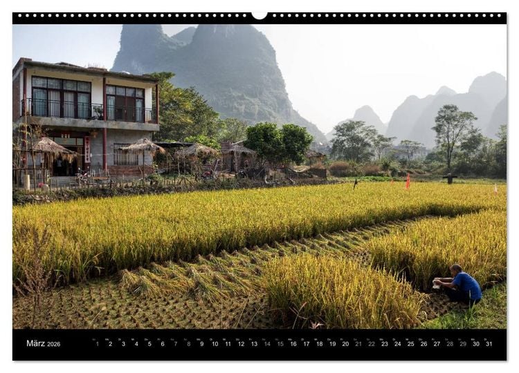 Produktbild: CHINA - Zauberberge am Drachenfluss (hochwertiger Premium Wandkalender 2026 DIN A2 quer), Kunstdruck in Hochglanz