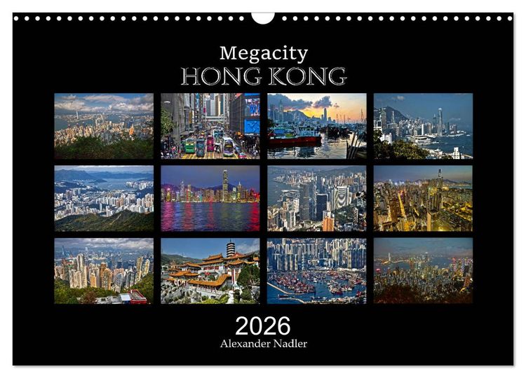 Produktbild: Megacity Hong Kong (Wandkalender 2026 DIN A3 quer), CALVENDO Monatskalender