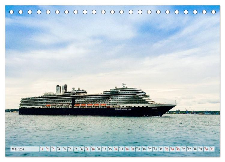 Produktbild: Kreuzfahrtschiffe 2026 (Tischkalender 2026 DIN A5 quer), CALVENDO Monatskalender