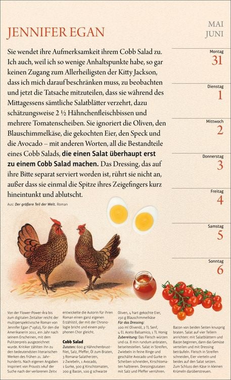 Produktbild: Sybil Gr&auml;fin Sch&ouml;nfeldts Literarischer K&uuml;chenkalender Wochenkalender 2027