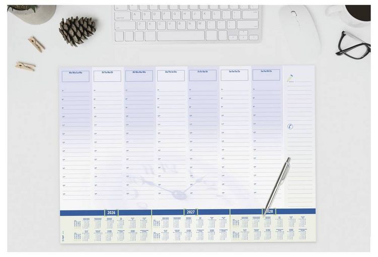 Produktbild: Sigel H6350 Schreibunterlage Papier Wochenplan, Tagesplan liniert (B x H) 59.50 cm x 41 cm 2026, 2027, 2028 30 Blatt