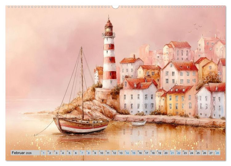 Produktbild: Segeltr&auml;ume und Leuchtturmlichter (hochwertiger Premium Wandkalender 2026 DIN A2 quer), Kunstdruck in Hochglanz