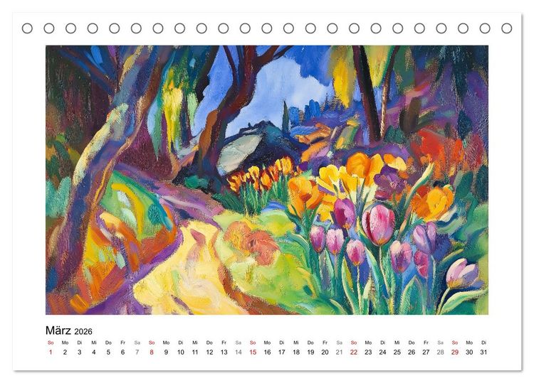 Produktbild: Expressionistisch durchs Jahr (Tischkalender 2026 DIN A5 quer), CALVENDO Monatskalender