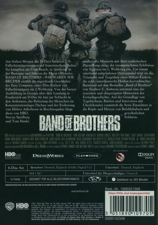 Produktbild: Band of Brothers - Wir waren wie Br&uuml;der: Die komplette Serie (Uncut) [6 DVDs]