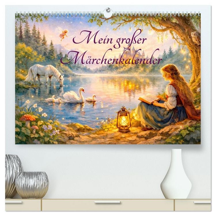Produktbild: Mein gro&szlig;er M&auml;rchenkalender (hochwertiger Premium Wandkalender 2027 DIN A2 quer), Kunstdruck in Hochglanz