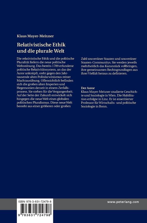 Produktbild: Die relativistische Ethik und die neue plurale Welt