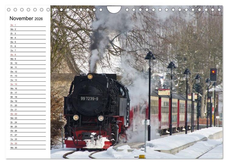 Produktbild: Schmalspurbahnen im Harz (Wandkalender 2026 DIN A4 quer), CALVENDO Monatskalender