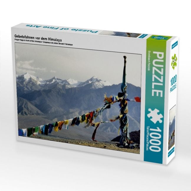 Produktbild: CALVENDO Puzzle Gebetsfahnen vor dem Himalaya | 1000 Teile Lege-Gr&ouml;&szlig;e 64 &times; 48 cm Foto-Puzzle f&uuml;r gl&uuml;ckliche Stunden