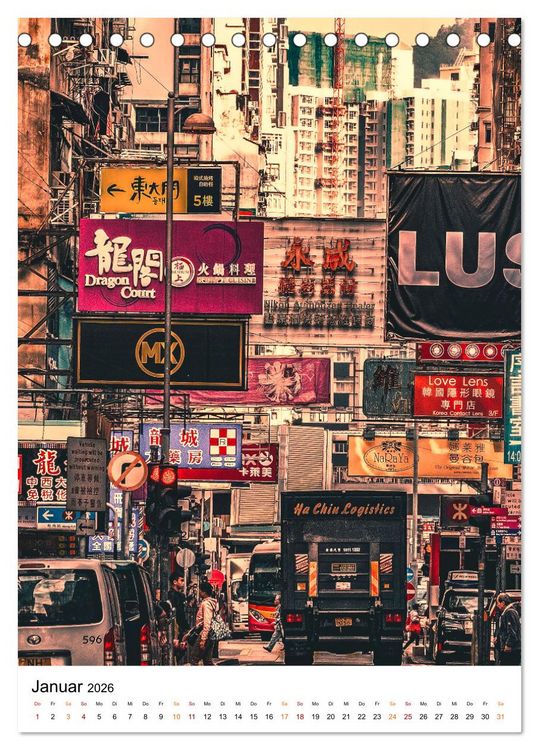 Produktbild: Hongkong Street live (Tischkalender 2026 DIN A5 hoch), CALVENDO Monatskalender