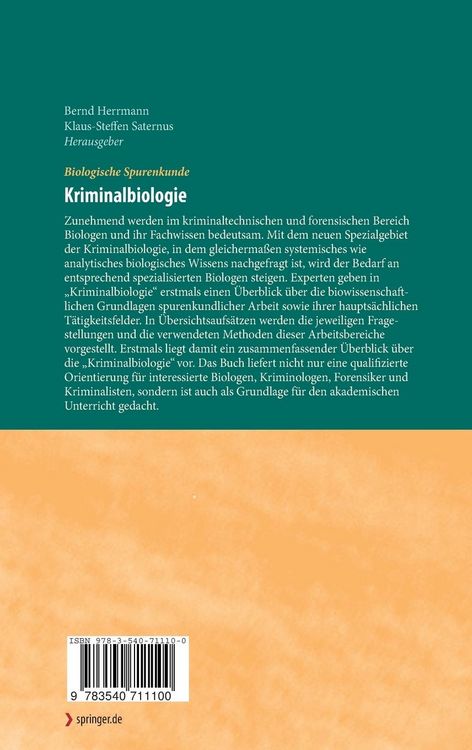 Produktbild: Biologische Spurenkunde