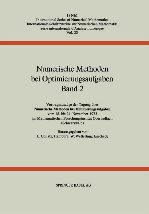 Produktbild: Numerische Methoden bei Optimierungsaufgaben