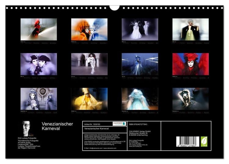 Produktbild: Venezianischer Karneval (Wandkalender 2026 DIN A3 quer), CALVENDO Monatskalender