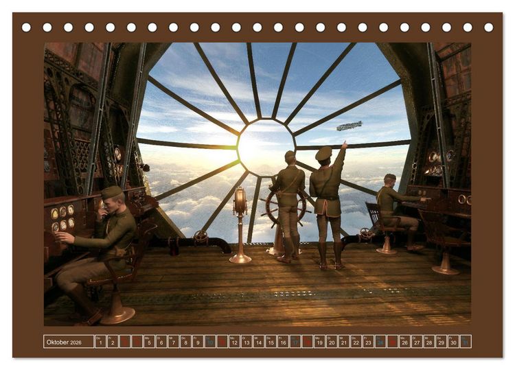 Produktbild: Steampunk Luftschiffe (Tischkalender 2026 DIN A5 quer), CALVENDO Monatskalender