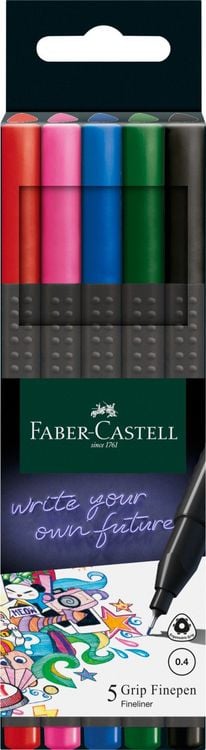 Produktbild: Faber-Castell Fineliner Grip Finepen basic 5er Set