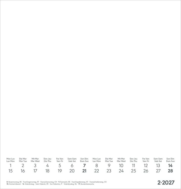 Produktbild: Kreativkalender M wei&szlig; 2027
