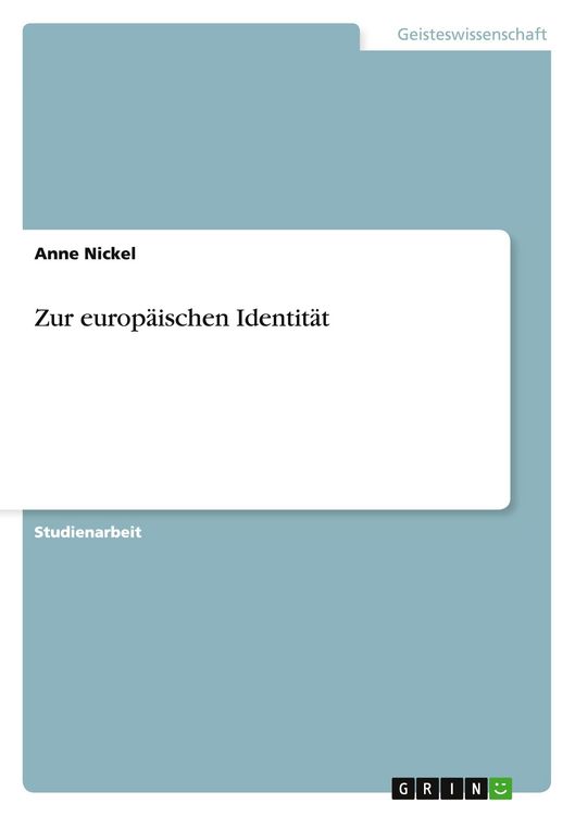 Produktbild: Zur europ&auml;ischen Identit&auml;t