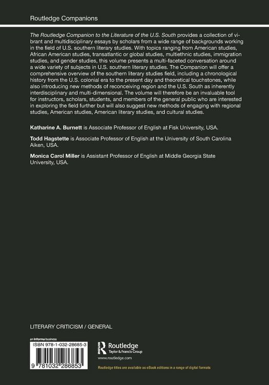 Produktbild: The Routledge Companion to Literature of the U.S. South