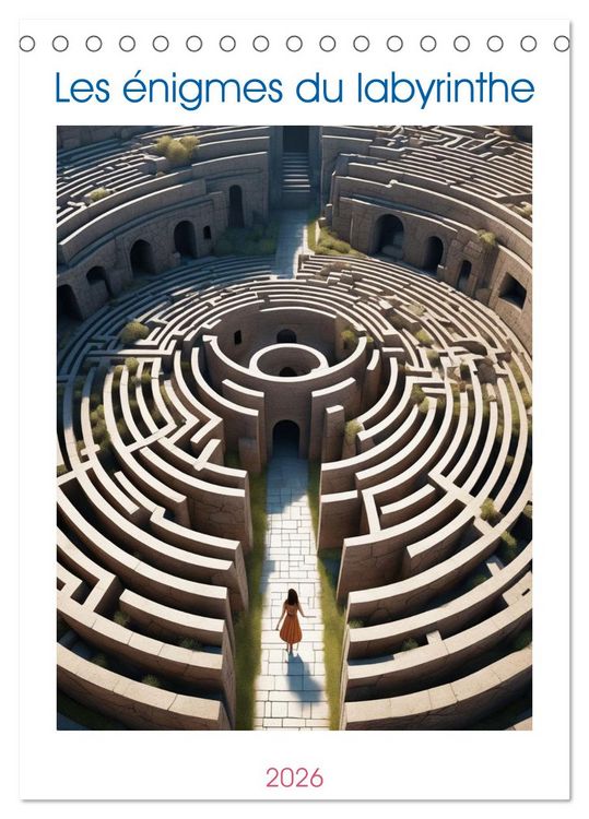Produktbild: Les &eacute;nigmes du labyrinthe (Calendrier de bureau 2026 DIN A5 horizontal), CALVENDO calendrier mensuel