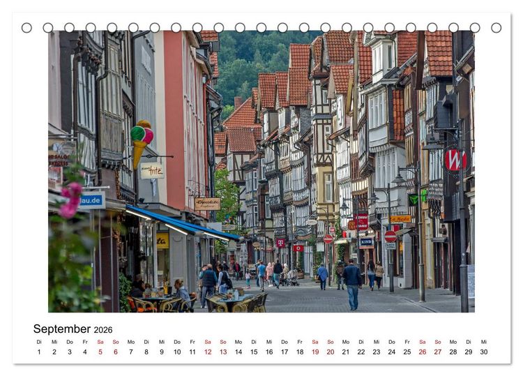 Produktbild: Faszination Fachwerk - an Weser und Ilme (Tischkalender 2026 DIN A5 quer), CALVENDO Monatskalender