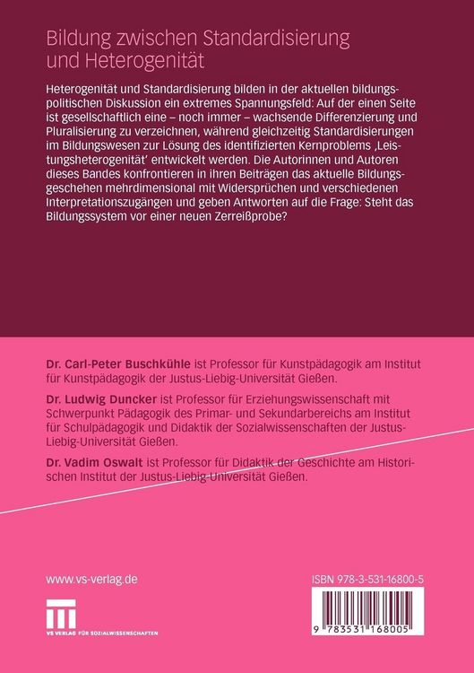 Produktbild: Bildung zwischen Standardisierung und Heterogenit&auml;t