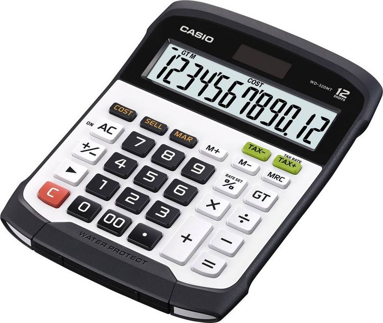 Produktbild: Casio WD-320MT Tischrechner Silber-Schwarz Display (Stellen): 12 solarbetrieben, batteriebetrieben (B x H x T) 145 x 36 x 195 mm