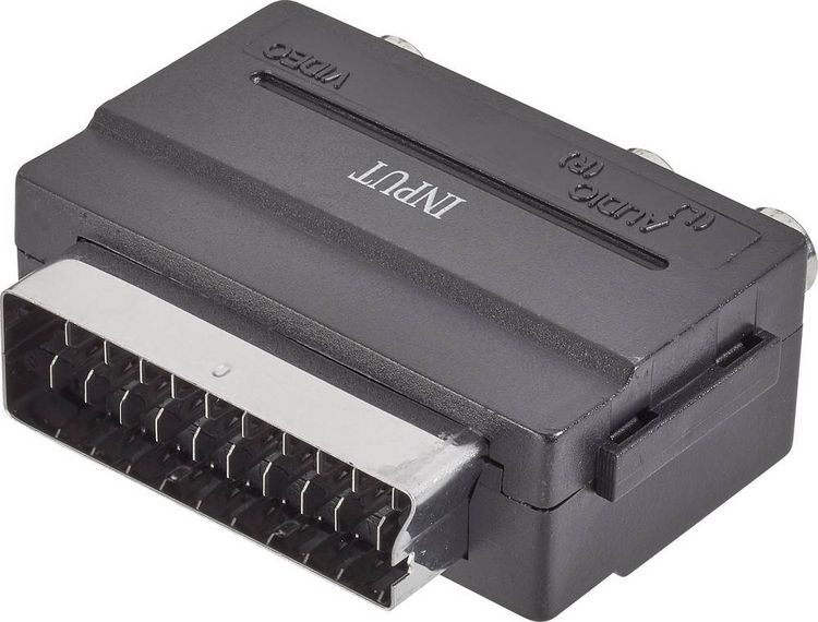 Produktbild: SpeaKa Professional SP-7869904 Cinch / SCART Adapter [3x Cinch-Buchse - 1x SCART-Stecker] Schwarz