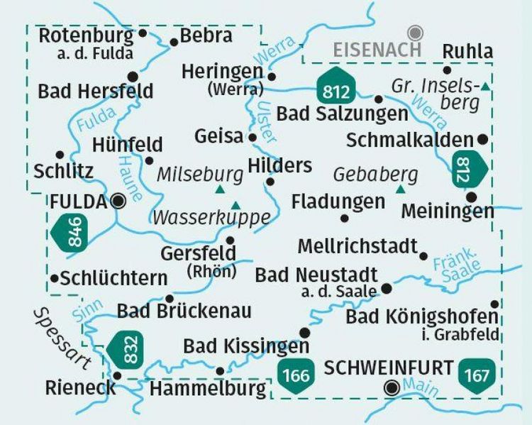 Produktbild: KOMPASS Wanderkarten-Set 460 Rh&ouml;n, Fulda (2 Karten) 1:50.000
