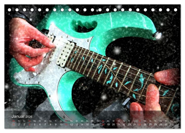 Produktbild: Rockgitarren Power (Tischkalender 2026 DIN A5 quer), CALVENDO Monatskalender