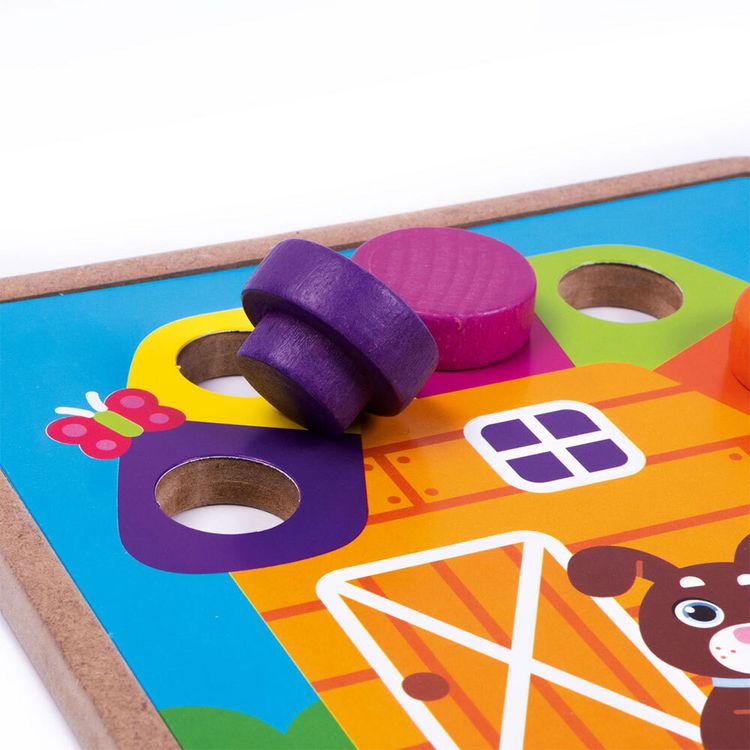 Produktbild: Lernspiel Holz-Mosaik mit Sockel. Bauernhof RW4220