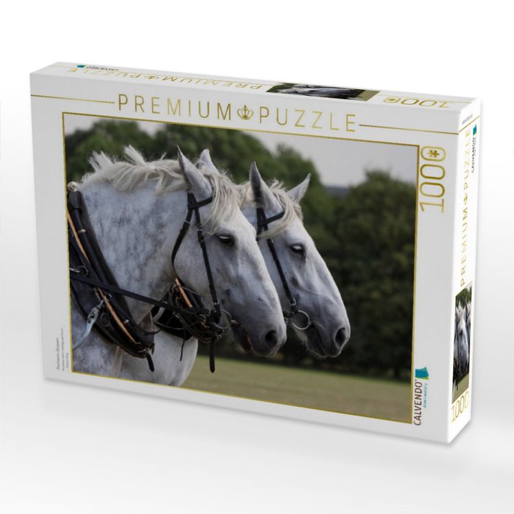 Produktbild: CALVENDO Puzzle Percheron-Gespann | 1000 Teile Lege-Gr&ouml;&szlig;e 64x48cm Foto-Puzzle f&uuml;r gl&uuml;ckliche Stunden